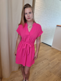 jurk met bindlintje fuchsia KILKY