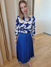 blouse met kobaltblauwe print JDYTROYA