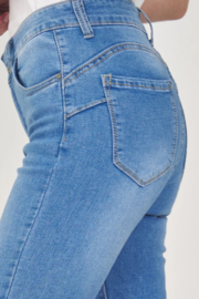 Hoge taille bootcut lichtblauwe jeans super stretch ALH1560