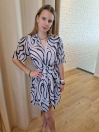 jurk met voile wit/lila JDYJENIFY