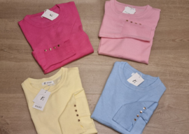 trui met zilveren knoopjes lichtblauw