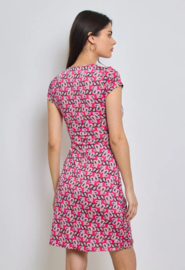 stretch jurk roze print