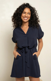 jurk met bindlintje marineblauw KILKY