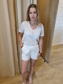 shortje met broderie wit JDY