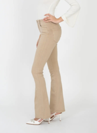Hoge taille bootcut crèmebeige super stretch H6954
