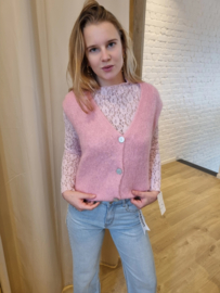 cardigan zonder mouwen lichtroze