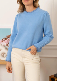 trui met frulletje azuurblauw