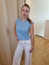 JDYSALVA LIFE S/L CROCHET TOP JRS NOOS lichtblauw