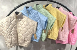 donsjasje korte mouw snoeproze - lichtroze - lichtblauw - beige - wit - munt - geel