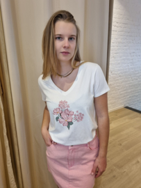 T-shirt roze bloem
