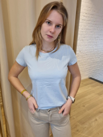 T-shirt met pareltjes lichtblauw