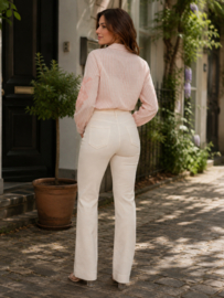 Folyrose LESLIE FIT beige - crème - hoge taille  STRAIGH FIT- WIDE LEG