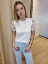 JDYFAIRVIEW LIFE S/S SWEAT JRS ECRU