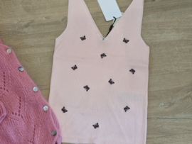 JDYNANNA S/L EMBROIDERY TOP KNT roze/bordeaux vlinders