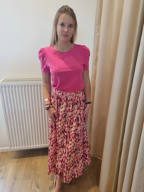 T-shirt met gepofte mouwtjes fuchsia JDY