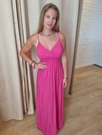 viscose jurk fuchsia print