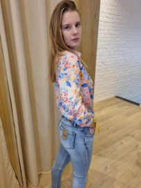 hemdje met bloemenprint katoen