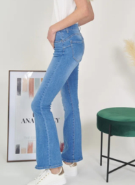 Hoge taille bootcut lichtblauwe jeans super stretch ALH1560