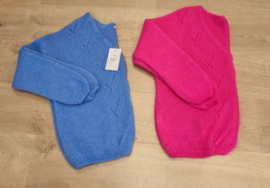 mohair cardigan met patroon lavendelblauw