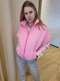 mouwloos donsjasje roze