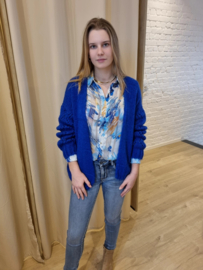 losse cardigan kobaltblauw