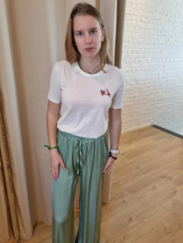 losse broek met bindlintje kaki