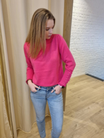 trui met frulletje zacht fuchsia