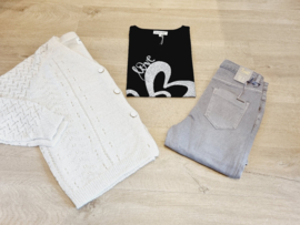 T-shirt love zwart zilver