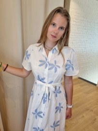 katoenen jurk met blauwe broderie suzzy&milly