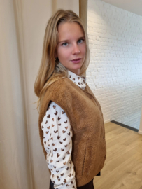 hemdje met bruine hartjes in soepele viscose