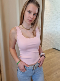 topje met gegolfde randjes lichtroze JDYNANNA