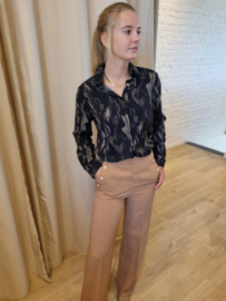 geklede broek met brede pijp  camel