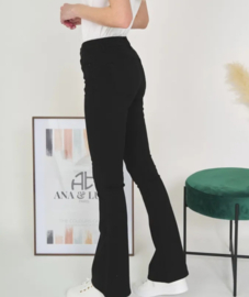 Hoge taille bootcut zwart super stretch H6954