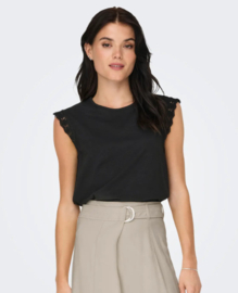 JDYSALVA LIFE S/L CROCHET TOP JRS NOOS zwart