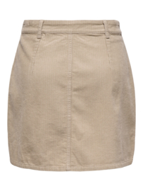 velvet rokje met knoopjes beige JDY