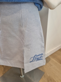 rok/shortje met streepjes en broderie opschrift JSM