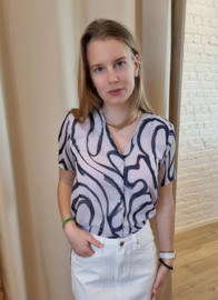 JDYJENIFY LIFE S/S SHIRT WVN wit/lila