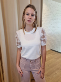 JDYFAIRVIEW LIFE S/S SWEAT JRS ECRU