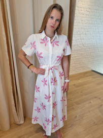 katoenen jurk met roze broderie suzzy&milly