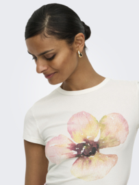 JDYAVA LUCKY S/S O-NECK TOP JRS EXP roze bloem