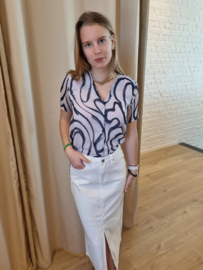 JDYJENIFY LIFE S/S SHIRT WVN wit/lila
