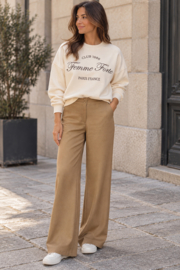 JDYMESA L/S O-NK EMB SWEAT JRS NOOS - ecru sweater femme forte