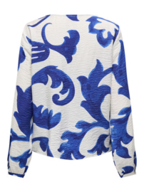 blouse met kobaltblauwe print JDYTROYA