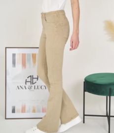 Hoge taille bootcut crèmebeige super stretch H6954