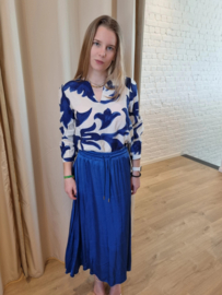 blouse met kobaltblauwe print JDYTROYA