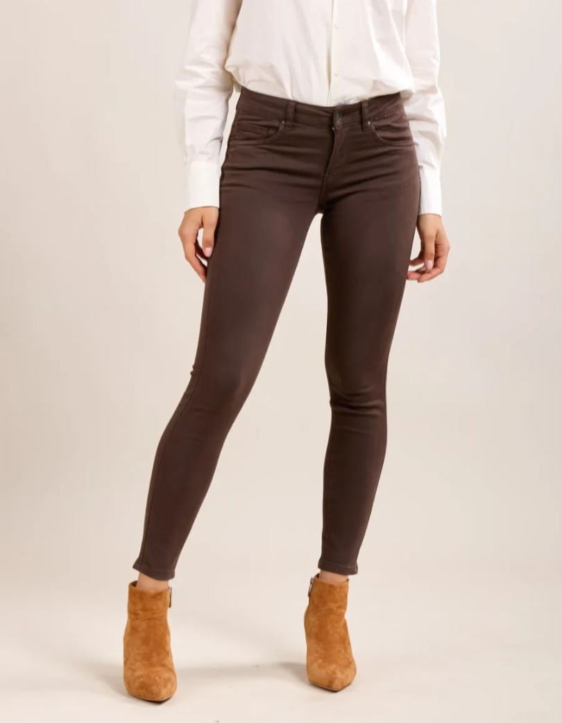 Toxik medium hoge taille super push up chocolate brown L20077-46