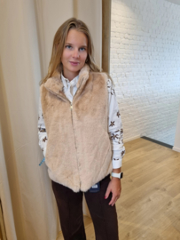 donsjasje met rits donkerbeige
