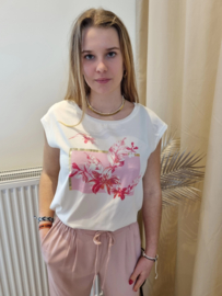Luxe T-shirt fuchsia bloem