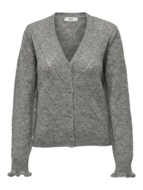 JDY grijze cardigan met ajour