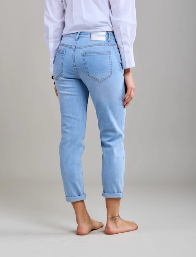 Toxik middelhoge taille mom fit licht bright blue L20029-24